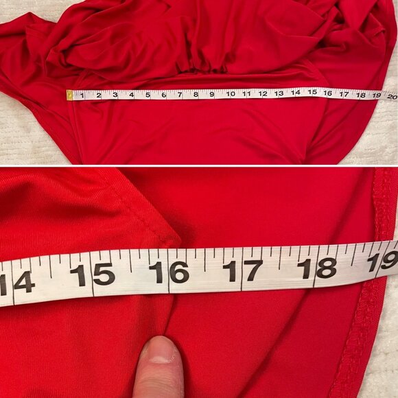 Red Off Shoulder Ruffles MIni Dress Sz M Night Club Bodycon - Picture 9 of 9